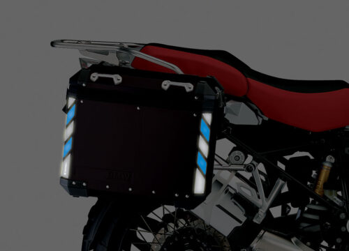 BSTI 4068 BMW Side Panniers Black Black Blue Reflective Strips NIGHT 02