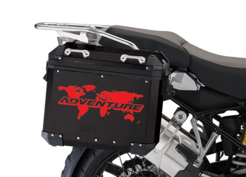BSTI 4091 BMW Aluminum Panniers Black The Globe Stickers Red 02