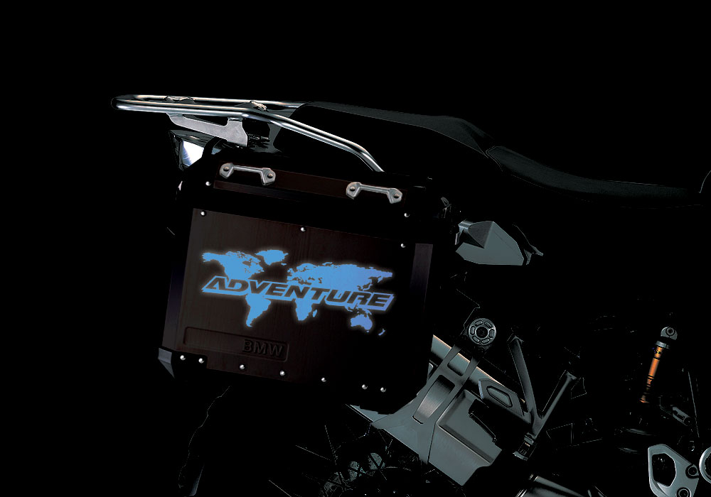 BSTI 4092 BMW Aluminum Panniers Black The Globe Reflectives Blue night