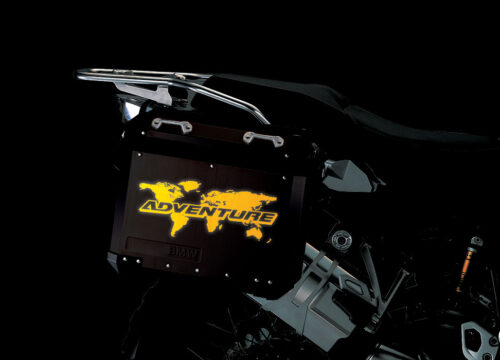 BSTI 4092 BMW Aluminum Panniers Black The Globe Reflectives Yellow night