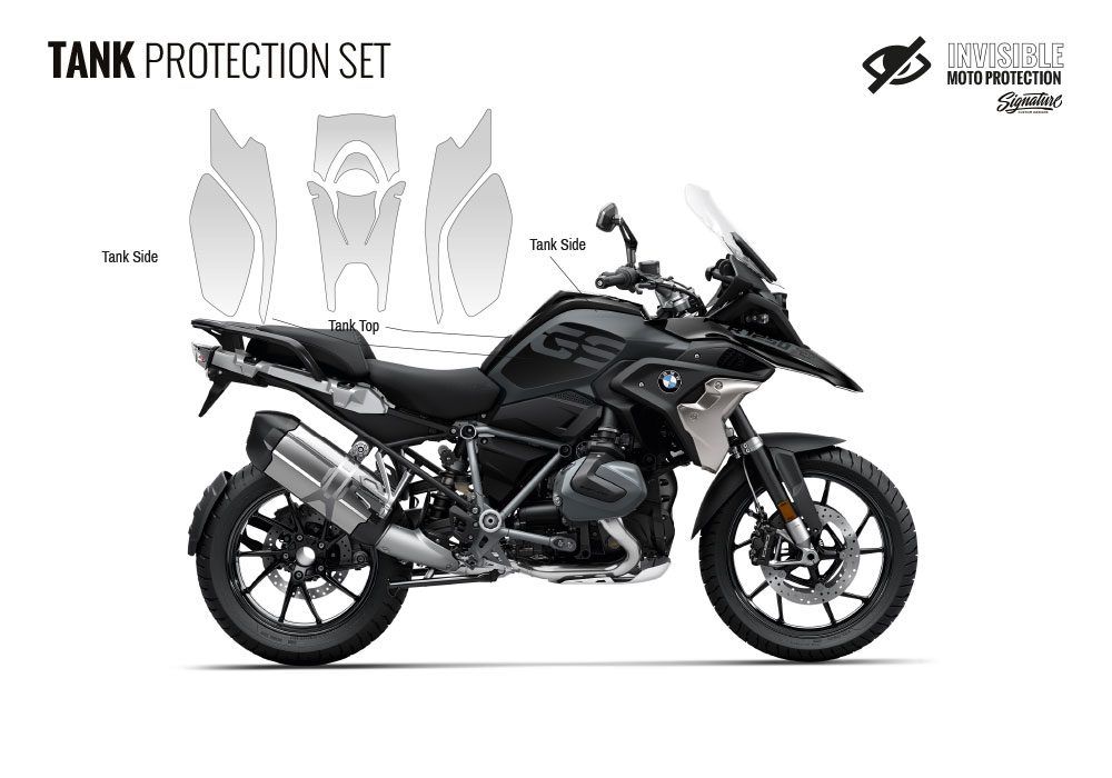 BPRF 4258 BMWR1250GS Trible black Tank Set Protective Films