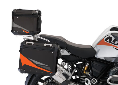 BSTI 4127 BMW Aluminum Top Box Black Orange Silver 02