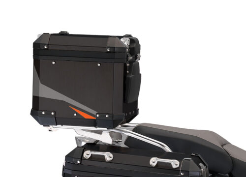 BSTI 4127 BMW Aluminum Top Box Black Orange Silver 03