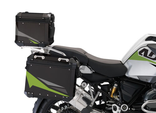 BSTI 4128 BMW Aluminum Top Box Black Toxic Green Silver 02