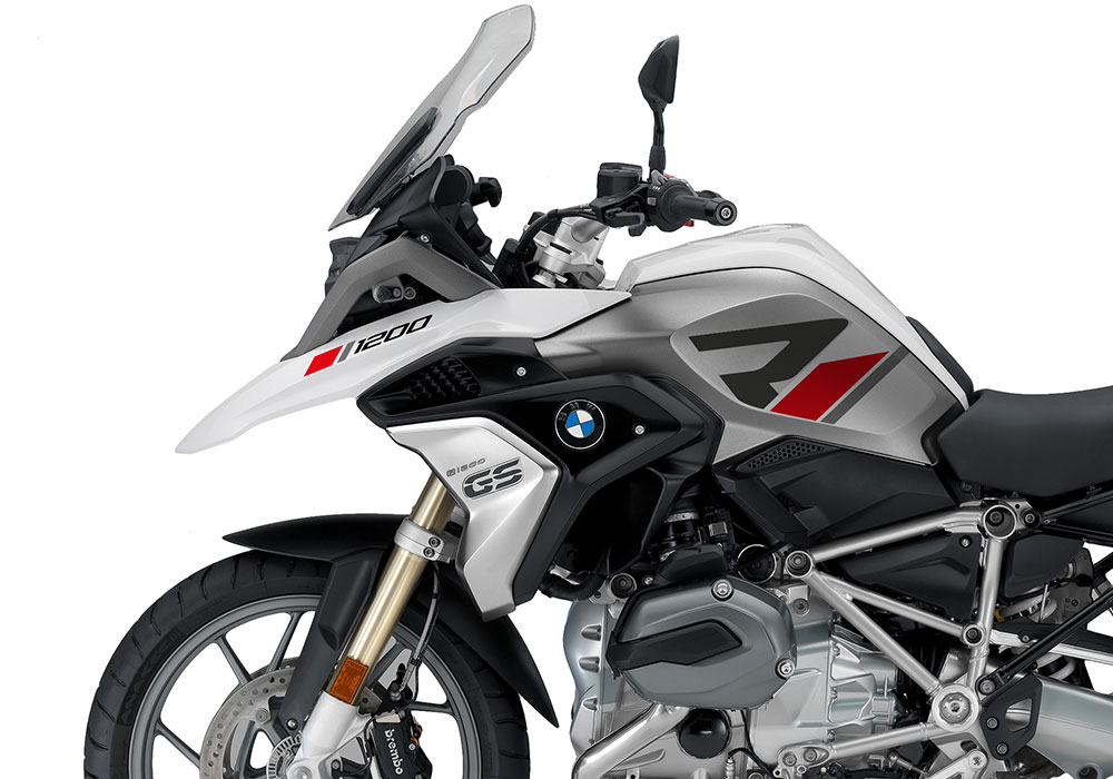 SIG 1116 01 BMW R1200GS 2017 2018 R LINE Grey Red Stickers Alpine White Left 02