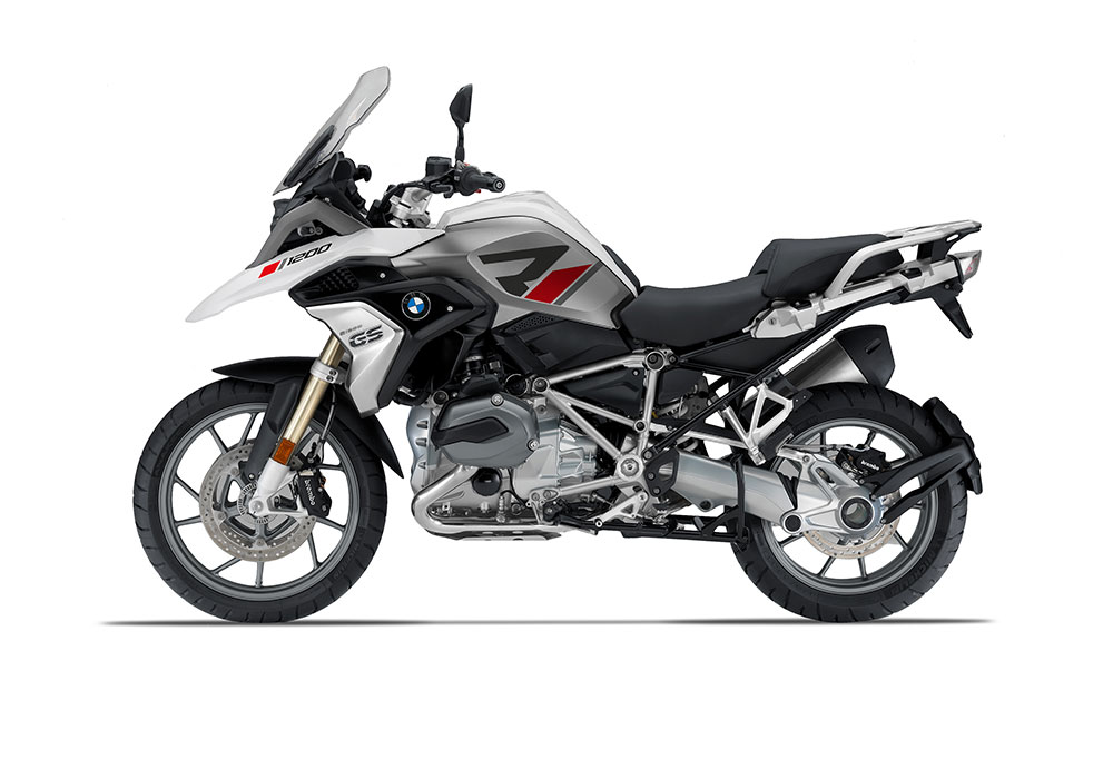 SIG 1116 01 BMW R1200GS 2017 2018 R LINE Grey Red Stickers Alpine White Left