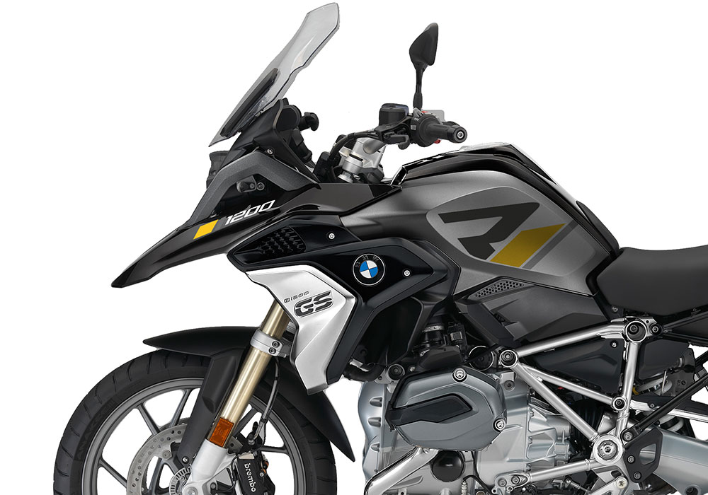 SIG 1118 01 BMW R1200GS 2017 2018 R LINE Grey Yellow Stickers Black Storm Left 02