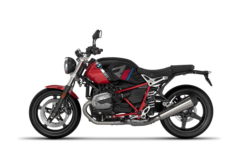 SIG 1124 02 BMW RnineT Pure R LINE Grey Red Blue Grey Stickers Black Storm Metallic Racing Red Left