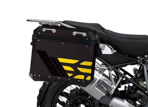 SIG 1166 BMW ALU Panniers GS Line Yellow Stickers Pannier Black 3