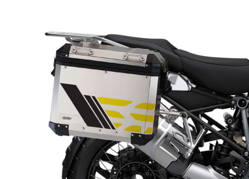 SIG 1166 BMW ALU Panniers GS Line Yellow Stickers Pannier Black 4