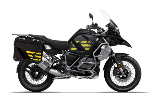 SIG 1166 BMW ALU Panniers GS Line Yellow Stickers Pannier Black