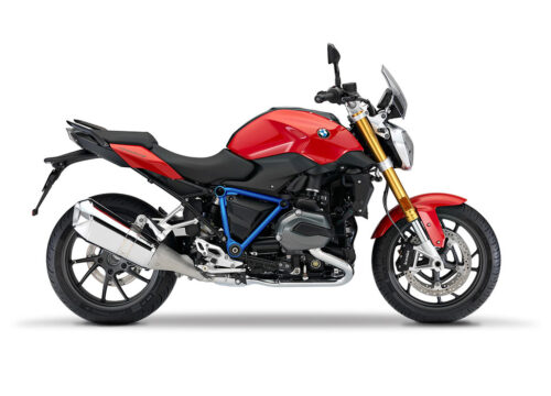 SIG 1244 01 BMW R1200R PYRAMID FRAME Cobalt Blue STICKERS Racing Red Right