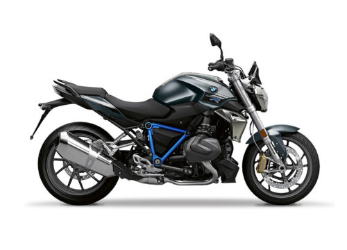 SIG 1244 02 BMW R1250R PYRAMID FRAME COBALT BLUE STICKERS Mineral Grey Metallic Right