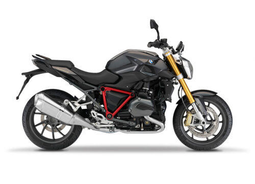 SIG 1245 01 BMW R1200R PYRAMID FRAME Red Gloss STICKERS Sapphire Black Metallic Right