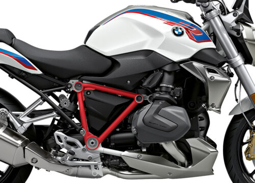 SIG 1245 02 BMW R1250R PYRAMID FRAME Red Gloss STICKERS Style HP Right 02