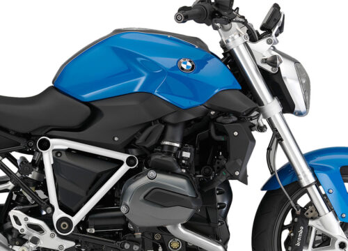 SIG 1246 01 BMW R1200R PYRAMID FRAME White Gloss STICKERS Montego Blue Metallic Right 02