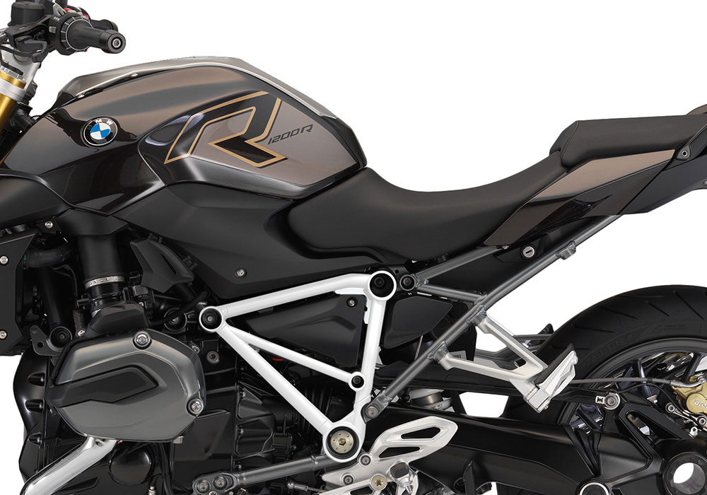 SIG 1246 01 BMW R1200R PYRAMID FRAME White Gloss STICKERS Style Exclusive Left 02