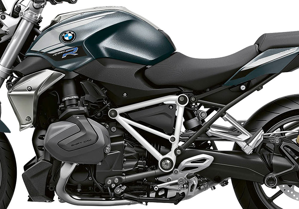 SIG 1246 02 BMW R1250R PYRAMID FRAME White Gloss STICKERS Mineral grey Meallic Left 02