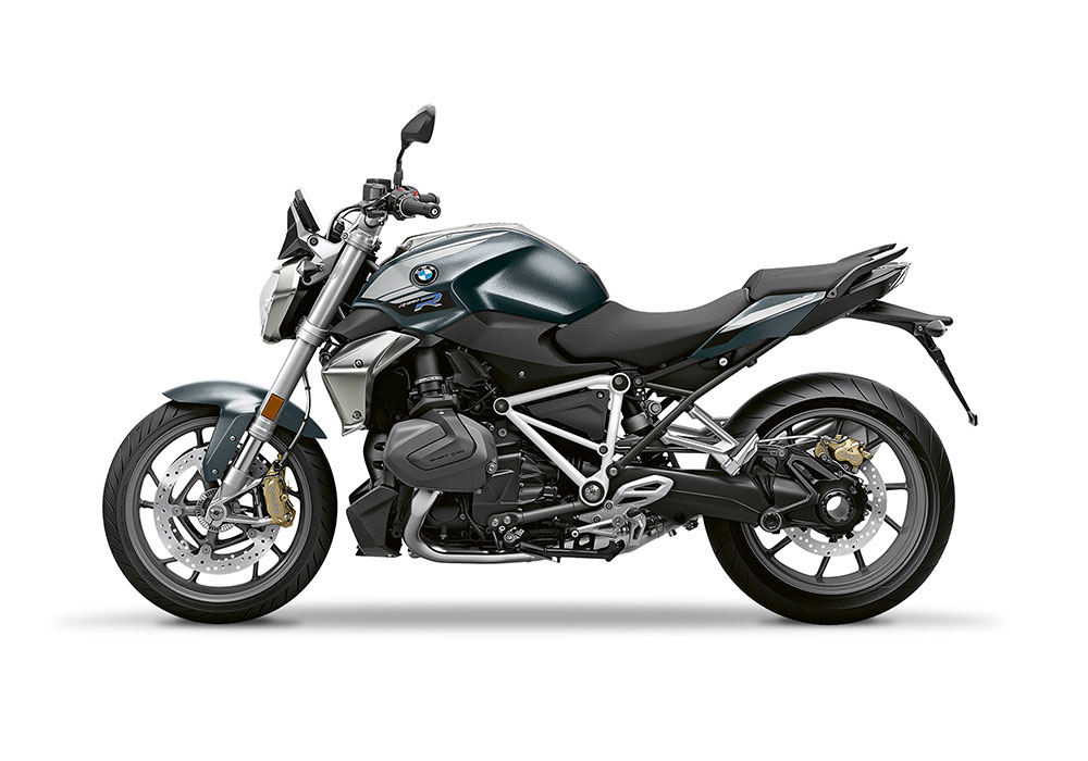 SIG 1246 02 BMW R1250R PYRAMID FRAME White Gloss STICKERS Mineral grey Meallic Left