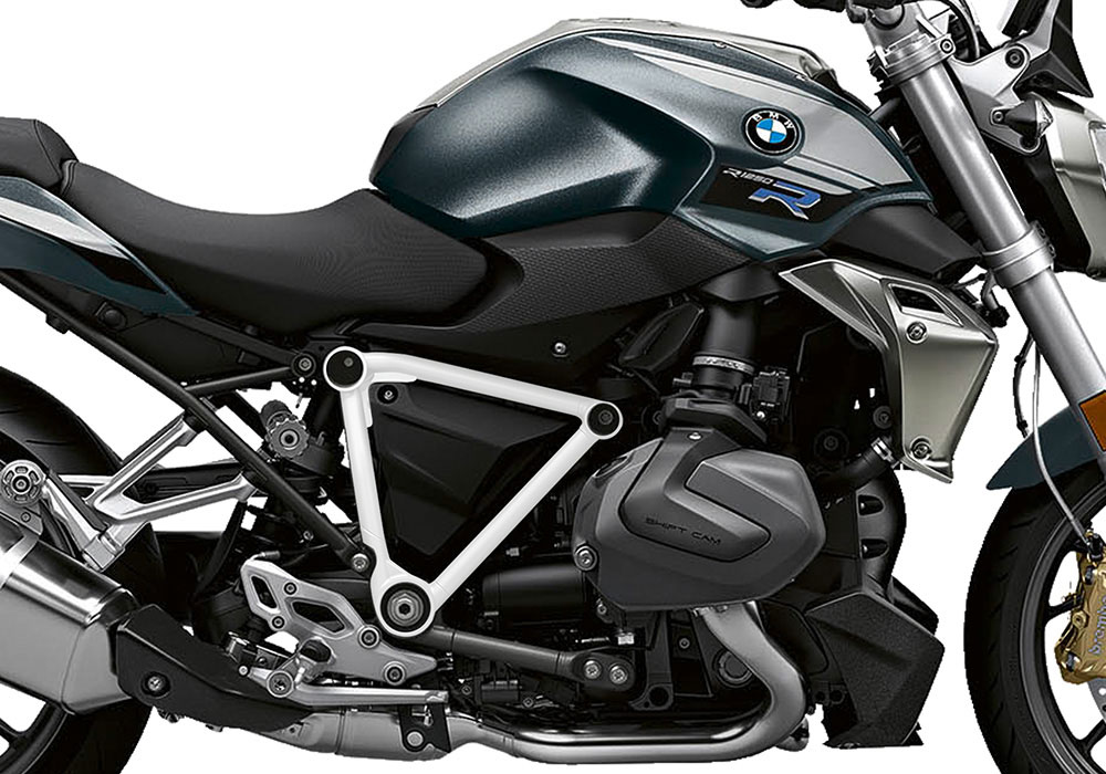 SIG 1246 02 BMW R1250R PYRAMID FRAME White Gloss STICKERS Mineral grey Meallic Right 02