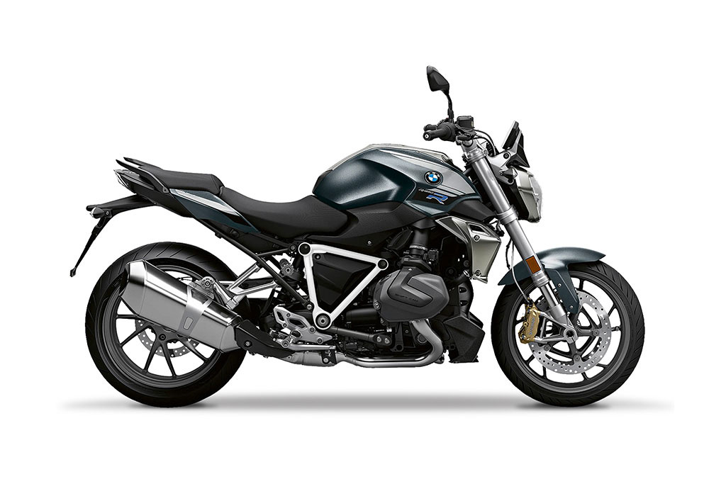 SIG 1246 02 BMW R1250R PYRAMID FRAME White Gloss STICKERS Mineral grey Meallic Right