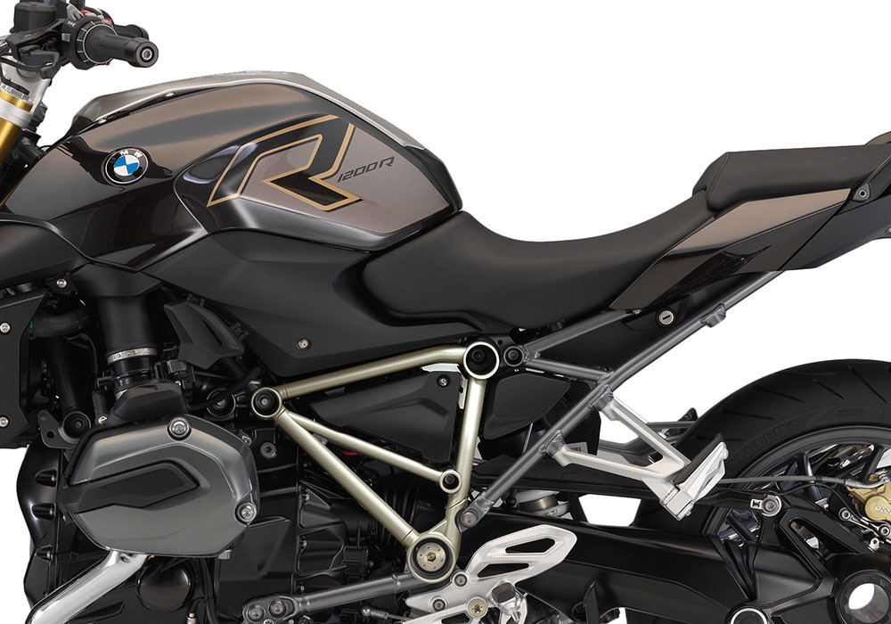SIG 1247 01 BMW R1200R PYRAMID FRAME Champagne STICKERS Style Exclusive Left 02