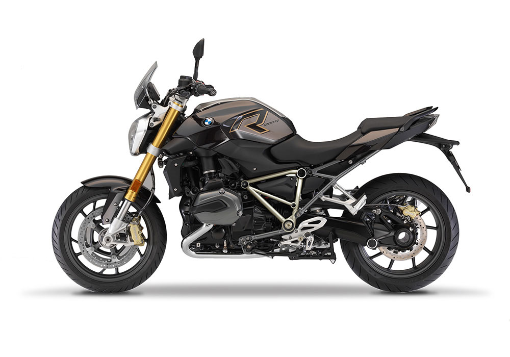 SIG 1247 01 BMW R1200R PYRAMID FRAME Champagne STICKERS Style Exclusive Left