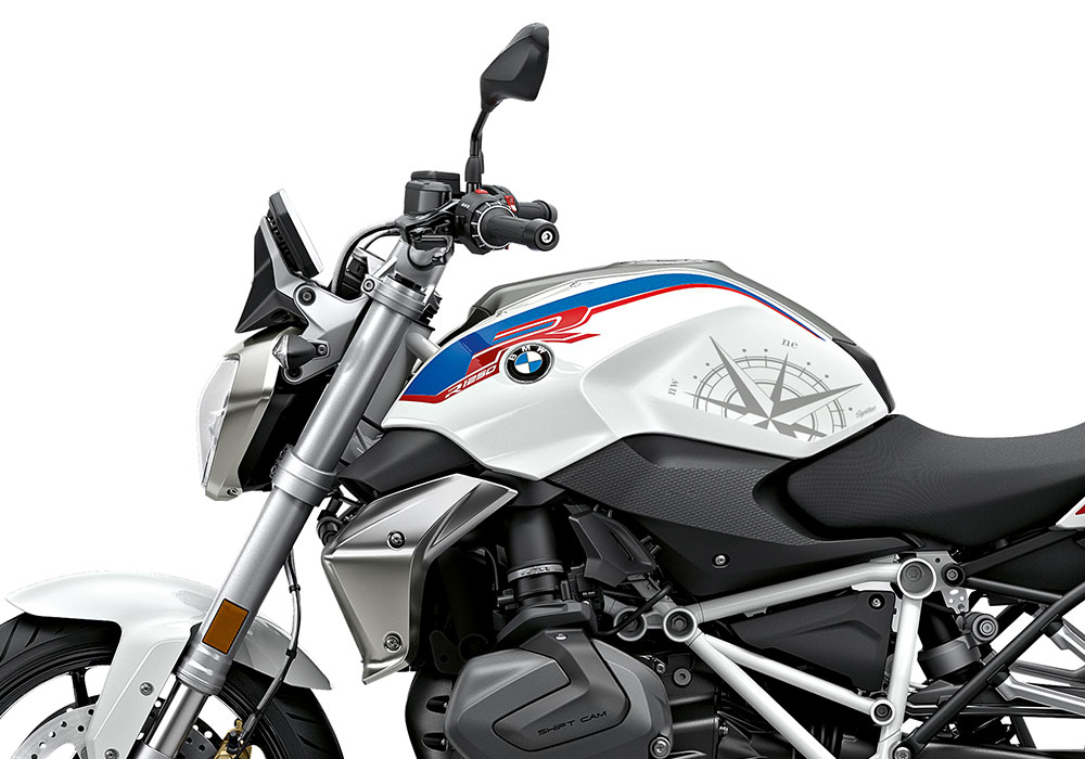 SIG 1248 02 BMW R1250R Compass Silver Gloss Stickers Style HP Left 02