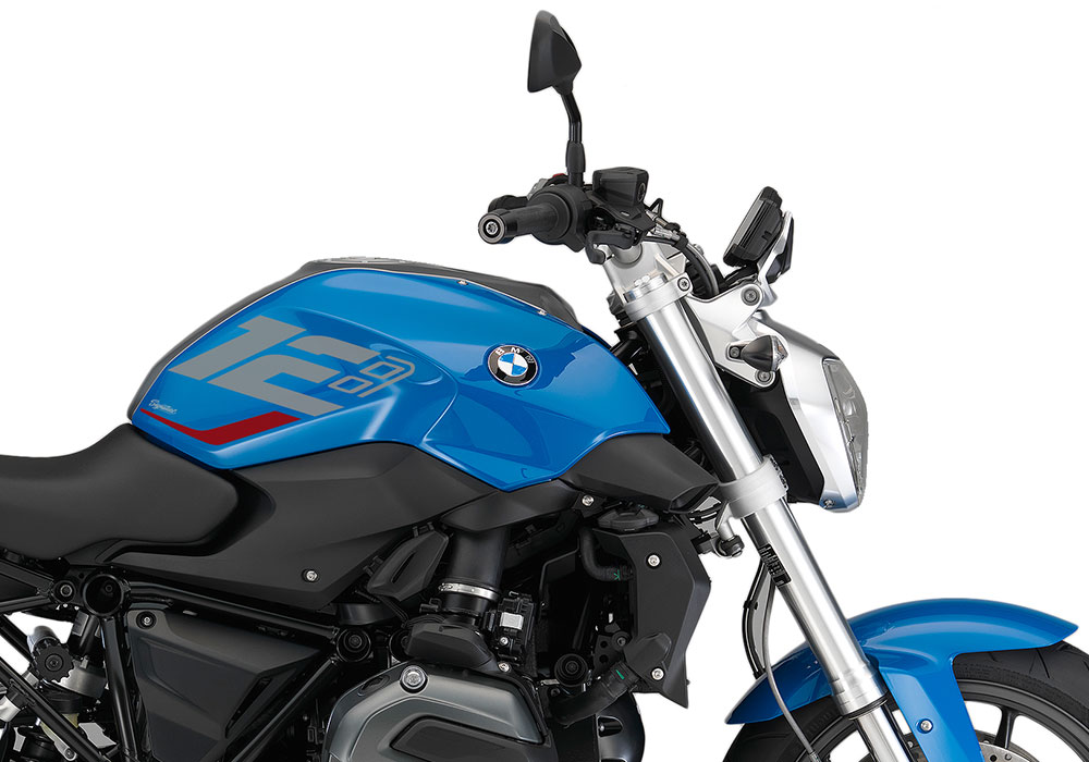 SIG 1256 01 BMW R1200R Raise Silver Red Stickers Mondego Blue Metallic Right 02