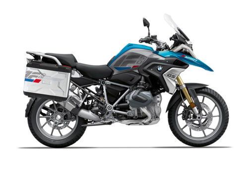 SIG 1276 BMW Vario Side Panniers Raise Grey Red Blue Stickers Right