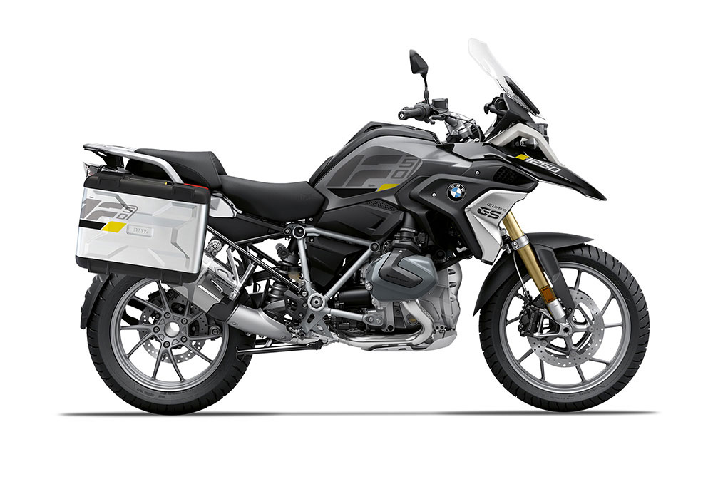 SIG 1279 BMW Vario Side Panniers Raise Grey Grey Yellow Black Stickers Right