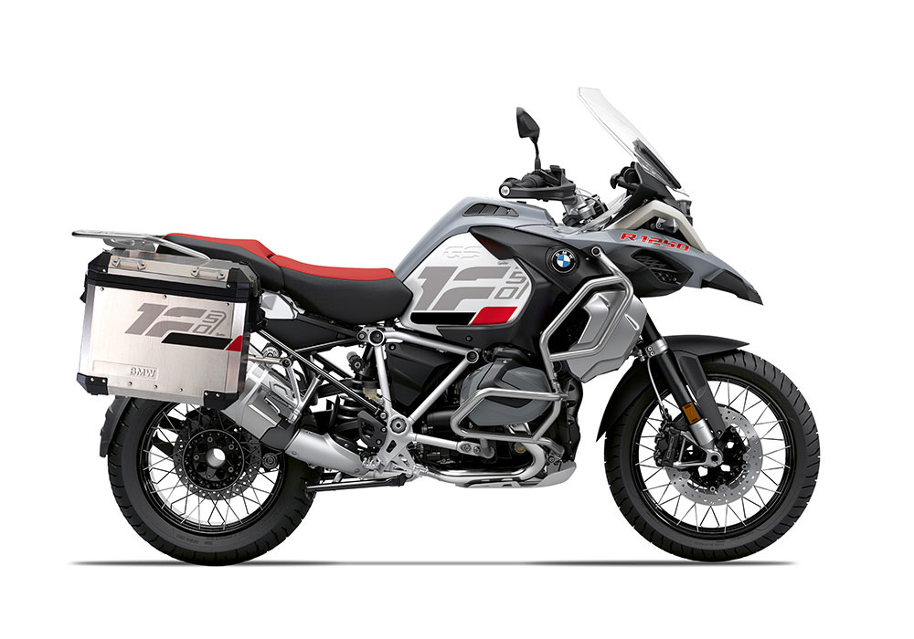SIG 1281 BMW Aluminum Side Panniers Raise Grey Red Black Stickers Right