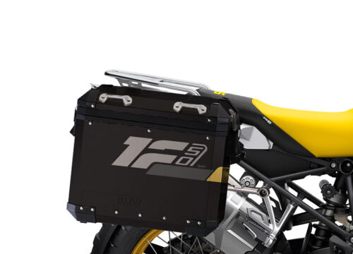 SIG 1287 BMW Aluminum Side Panniers Raise Dark Grey Yellow Stickers Right 02