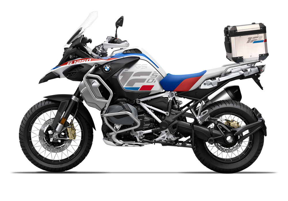 SIG 1288 BMW Aluminum Top Box Raise Grey Red Blue Stickers Left