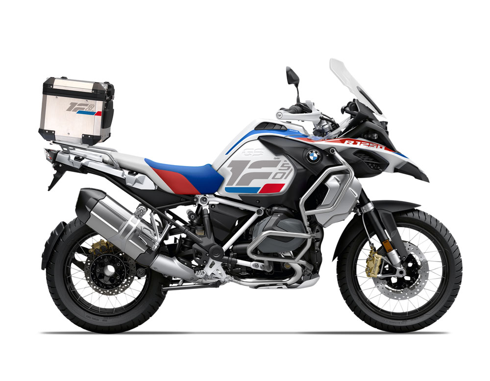 SIG 1288 BMW Aluminum Top Box Raise Grey Red Blue Stickers Right