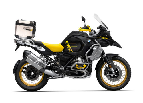 SIG 1291 BMW Aluminum Top Box Raise Grey Yellow Stickers Right