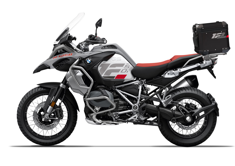 SIG 1293 BMW Aluminum Top Box Raise Grey Red Dark silver Stickers Left