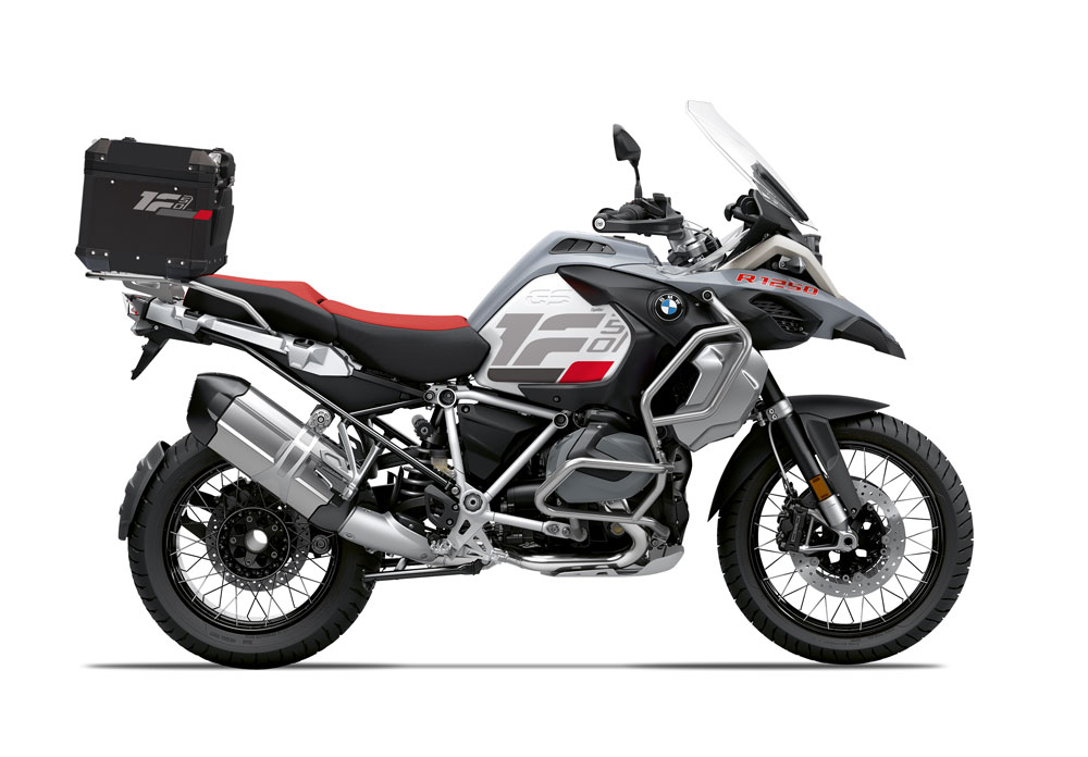 SIG 1293 BMW Aluminum Top Box Raise Grey Red Dark silver Stickers Right