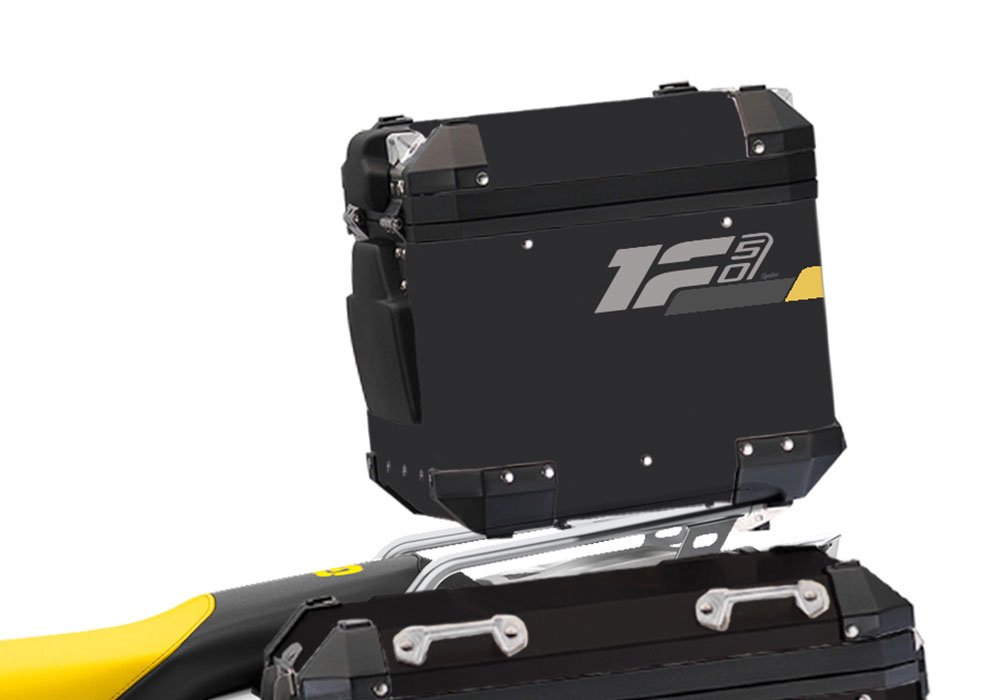 SIG 1295 BMW Aluminum Top Box Raise Dark Grey Yellow Stickers Left 02