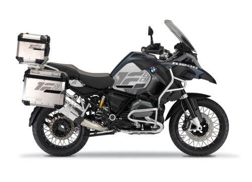 SIG 1316 BMW R1200 Aluminum Top Box Raise Grey Dark Grey Black Stickers Right