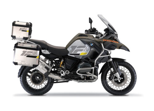 SIG 1317 BMW R1200 Aluminum Top Box Raise Grey Yellow Black Stickers Right