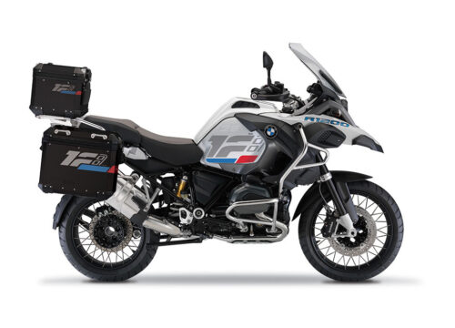SIG 1318 BMW R1200 Aluminum Βlack Top Box Raise Grey Red Blue Stickers Right