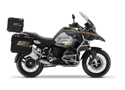 SIG 1321 BMW R1200 Aluminum Black Top Box Raise Grey Yellow Black Stickers Right