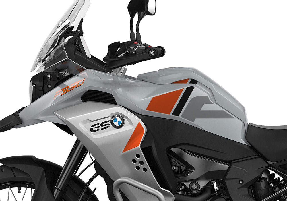 SIG 1373 BMW F850GS ADV F LINE Grey Orange Black Stickers Ice Grey Left 02