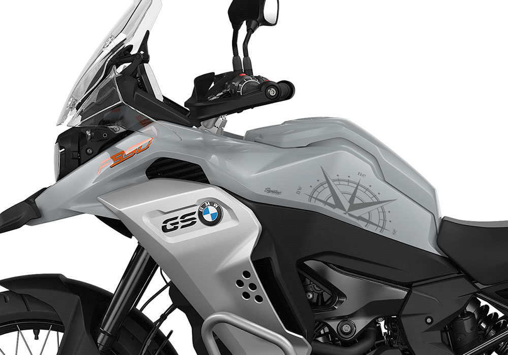 SIG 1378 BMW F850GS ADV Compass Stickers Ice Grey Left 02