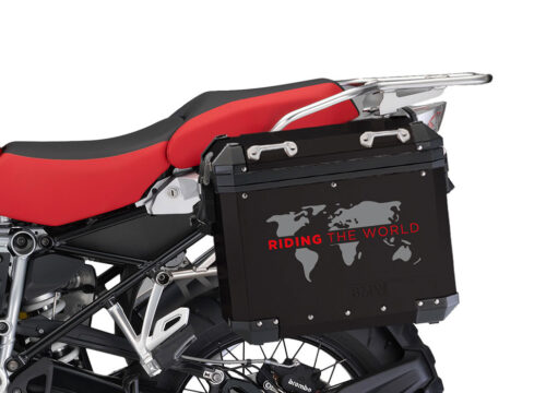SIG 1384 BMW Aluminum Black Panniers The Globe Grey Red Left 02