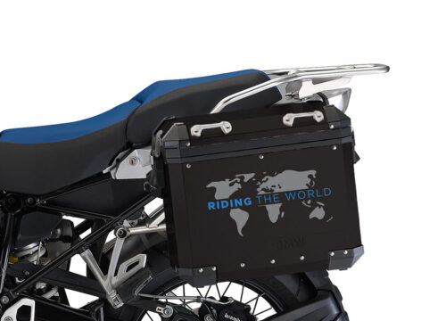 SIG 1386 BMW Aluminum Black Panniers The Globe Grey Blue Left 02