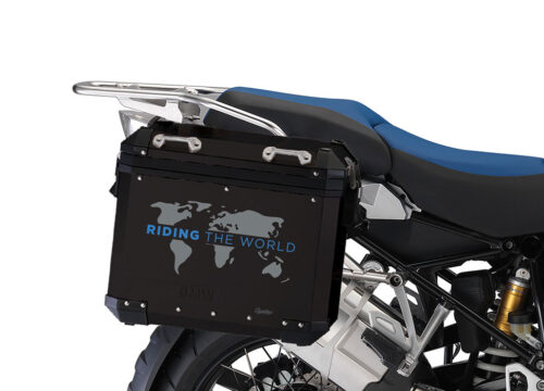 SIG 1386 BMW Aluminum Black Panniers The Globe Grey Blue Right 02
