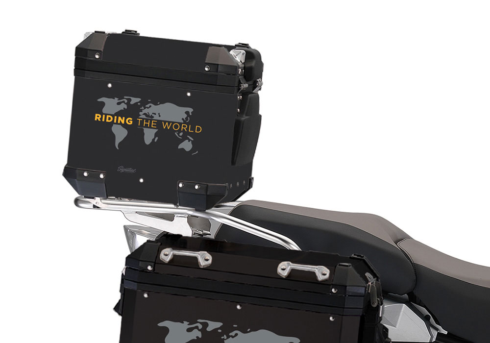 SIG 1392 BMW Aluminum Black Top Box The Globe Grey Yellow Right 02