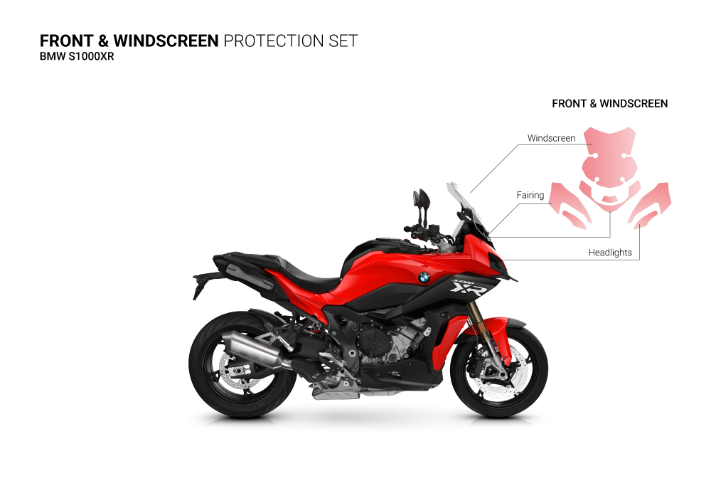 SIG 1412 BMW S1000XR Paint Protective Film Front Windscreen Racing Red 2